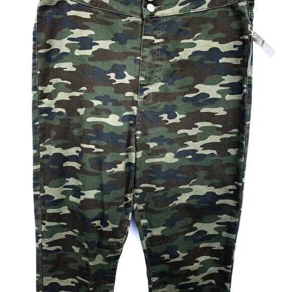 NWT Free People Belle Green Camo Skinny Jeans - Picture 6 of 11